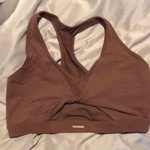 Whitney Simmons x Gymshark brown sports bra